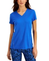 allbrand365 designer Womens Reflective V-Neck T-Shirt,Cosmic Cobalt,Medium - £19.16 GBP