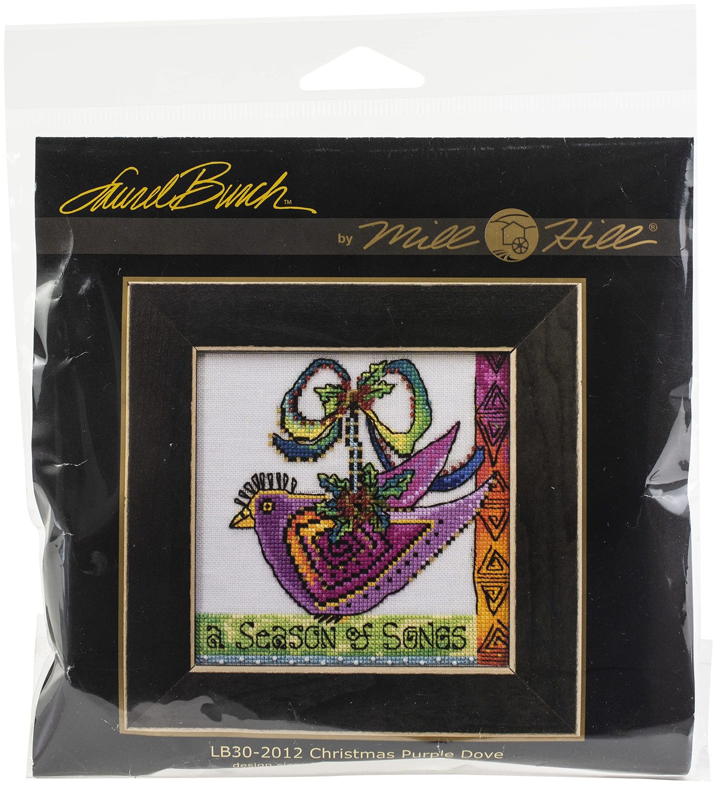 Christmas Purple Dove Beaded Counted Cross Stitch Kit Mill Hill 2020 Laurel Burc - $15.99