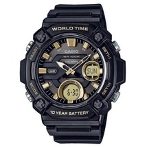 Casio AEQ120W-9A Men&#39;s Sports Analog &amp; Digital Black/Gold Watch - £31.51 GBP