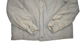 Vintage 70s VIP Work Jacket Mens L Zip Mechanic Faux Fur Lined Faded Collared - £44.03 GBP