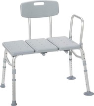 Drive Medical Tub Transfer Bench for Bathtub for Seniors Adjustable w/ Backrest - £38.98 GBP