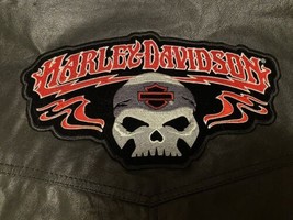 women’s VTG Harley Davidson 90s leather vest XL Skull Embroidered - £117.63 GBP
