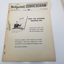 Hotpoint Servicegram September 1951 Range Thermostats Washer Dryer Timers - £14.92 GBP
