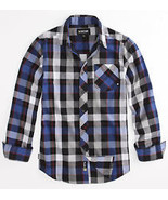 ZOO YORK MEN&#39;S GUYS CASUAL BLUE/BLACK/WHITE PLAID L/S WOVEN SHIRT NEW $50 - €31,62 EUR