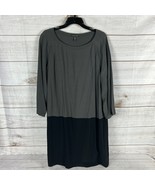 Eileen Fisher Women's Medium Black Gray Colorblock Dress Tencel Viscose Pockets - £31.38 GBP
