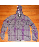 KIRRA MEN&#39;S GUYS PURPLE PLAID WINDBREAKER RAIN COAT JACKET NEW SIZE LARGE - $848.61 MXN