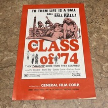 Class Of ‘74 Original Movie Press Kit Poster 1972 JD Hollywood B X Movie - £97.34 GBP