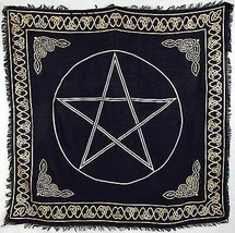 Gold Bordered Pentagram Altar Cloth 36&quot; X 36&quot; - £21.36 GBP