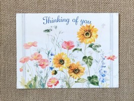 Danhui Nai Wildflowers Thinking Of You Card Matching Envelope Junk Journ... - $4.46