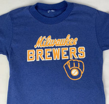 Vintage Milwaukee Brewers Jersey T Shirt Single Stitch MLB Kids 10-12 80... - £15.89 GBP
