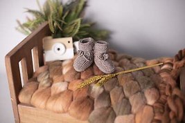 Hand Knitted Baby Wool Bootie Socks for Newborn and 0 to 12 Month Babies - £8.20 GBP