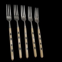 MCM Set Of 5 Japanese Fork Stainless Melamine Wealth Longevity 3 Prong - $227.45 MXN