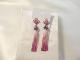 Bar 111 Antique Silver Tone Purple Stone Dangle Tassel Earrings F537 $26 - £5.27 GBP