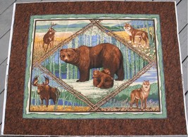 Bear Deer Wolf Cranston Quilt Fabric  Panel - $16.00