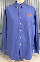 Bud World Budweiser Convention Beer Large Swingster Button Shirt Mens Blue - $15.23
