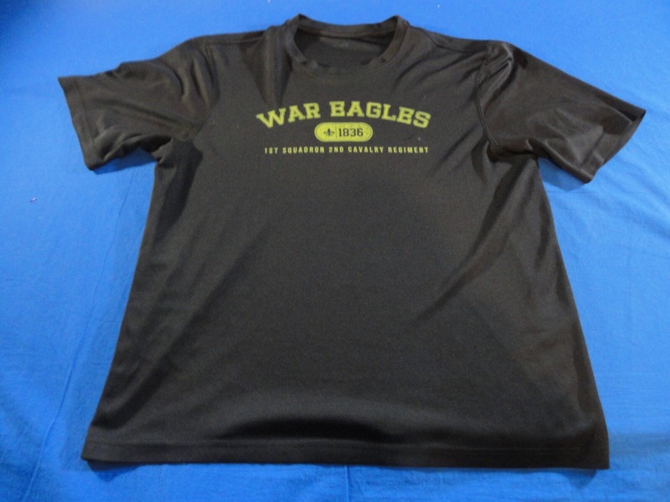 DISCONTINUED WAR EAGLES 1ST SQUADRON 2ND CALVARY REGIMENT UNIT SHIRT BLA... - $27.53