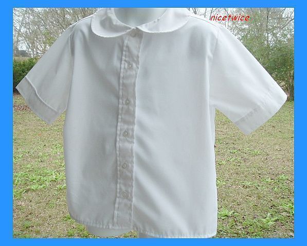 Lee Girl Short Sleeve White Blouse School Uniform 7 - $12.00