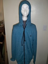 Men's Billabong Zip Up Hoodie Solid Turquoise Blue Black Logo On Chest New $60 - £36.96 GBP
