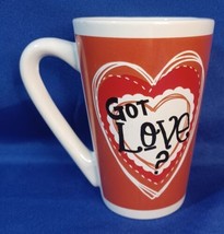 Valentine Mug Red/White Heart Saying &quot;Got Love?&quot; Colorful Coffee Tea Lov... - £14.81 GBP
