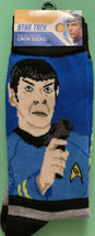Star Trek The ORIGINAL Series Mr Spock Crew Sock Mens Sz 10-13 Blu/Gry NEW w/Tag - £11.63 GBP