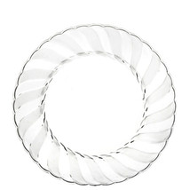 9&quot; Disposable Clear Round Plastic Lunch Plates Elegant Ware Design 126pcs - £115.85 GBP