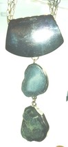 GORGEOUS CHICO&#39;S TIERED SILVER TONE &amp; STONE PENDANT ON MULTI STRAND CHAIN - $245.25 MXN