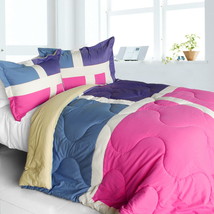 [Nice Tamil] Quilted Patchwork Down Alternative Comforter Set (Full/Queen Size) - £71.85 GBP