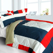 [Loving Lorraine] Quilted Patchwork Down Alternative Comforter Set (Twin Size) - £63.67 GBP