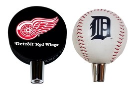 Detroit Red Wings Hockey Puck And Detroit Tigers Baseball Beer Tap Handle Set - £44.37 GBP