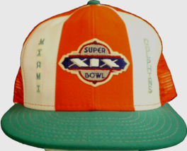 Miami Dolphins Super Bowl Xix Mesh Ajd Lucky Stripe Nfl Trucker Snapback Hat Cap - $22.99