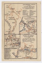 1910 Original Antique Map Of Postojna Cave Skocjan Caves / Slovenia Austria - £16.85 GBP