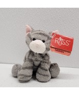 Russ Luv Pets Tabbies Gray Striped Kitty Cat Chamois Mini Beanbag Plush 5&quot; - $856.59 MXN