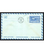 1960 UNITED NATIONS Air Letter Cover - 10 Cent Air Mail Letter, Unused F8 - £2.24 GBP