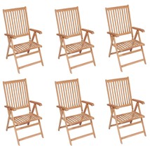 Reclining Garden Chairs 6 pcs Solid Teak Wood - £354.40 GBP