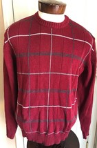 Oscar De La Renta Maroon Checkered Sweater Men’s L - £7.75 GBP