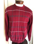 Oscar De La Renta Maroon Checkered Sweater Men’s L - £7.74 GBP