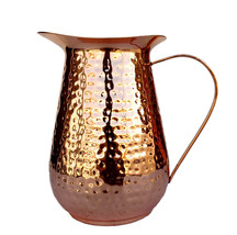 Copper Jug Heavy Gauge Pure Solid Hammered Moscow Pure Copper Pitcher For home - £58.20 GBP