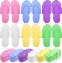 48 Pairs Disposable Pedicure Slippers, Foam Pedicure Flip Flops, Multi C... - £24.68 GBP