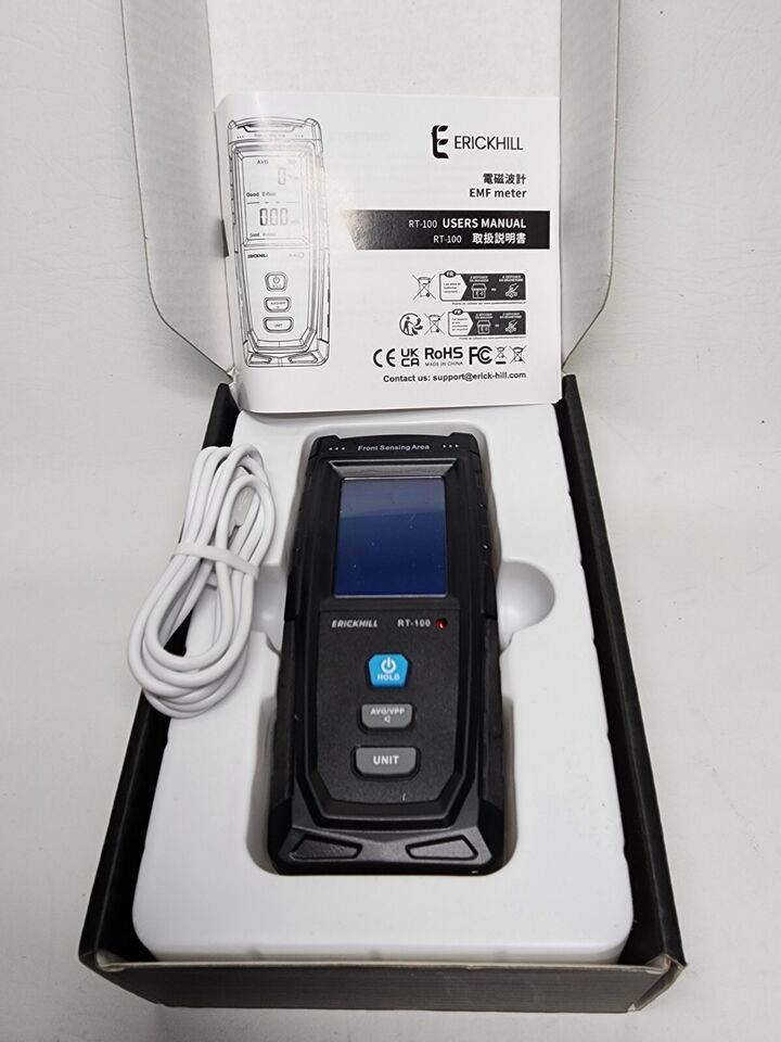 ERICKHILL EMF Meter LCD Digital Electromagnetic Field Radiation Smart De... - $23.33