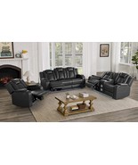 Eccles 3-Piece Black Power Reclining Sofa Set with LED and Charging Features - $2,772.00