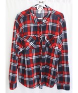 JUST BE RED WHITE BLUE PLAID LONG SLEEVE SHIRT SIZE 3X #8612 - £8.65 GBP