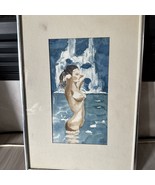 Watercolor Painting Wistfull Bathing Nude 1976 - £117.22 GBP