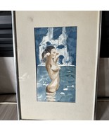 Watercolor Painting Wistfull Bathing Nude 1976 - $149.59