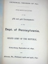 1891 Antique 259pg Gar Grand Army Republic General Orders Proceedings Gettysburg - £69.86 GBP