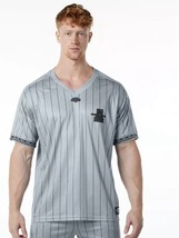 Alphalete  Men’s Varsity Basketball Jersey - Grey Pinstripe , Size Medium - £14.14 GBP