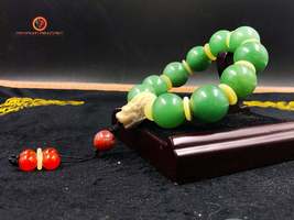 dragon bracelet, feng shui protection Aventurine, buffalo bone agate, agate - £51.51 GBP