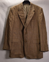 Burberry Mens Wool Blazer Jacket Brown Plaid Size 42R - £77.53 GBP