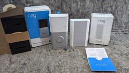 Ring Battery Doorbell Plus Wireless 1536p HD+ Video - Silver &amp; Ring Chim... - £76.79 GBP