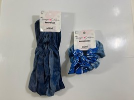 Scunci 1 Pc. Blue Tie Dye Headwrap &amp; 2 Pcs. Srunchies Blue Tie Dye Paisl... - £10.06 GBP