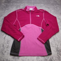 The North Face 1/4 Zip Fleece Pull Over Jacket Girls L 14/16 Pink Lightw... - $29.68